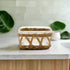 Glass Dish with Woven Grass Sleeve, Natural