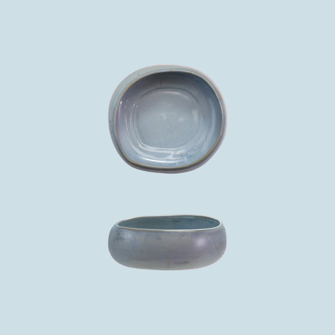 Stoneware Organic Shaped Bowl, Reactive Glaze (Each One Will Vary)