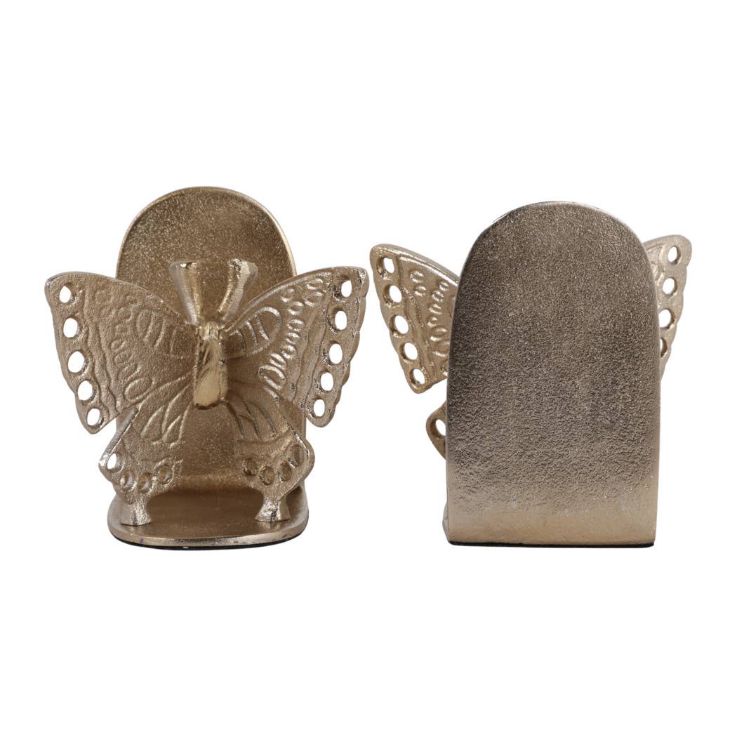 Golden Butterfly Bookends