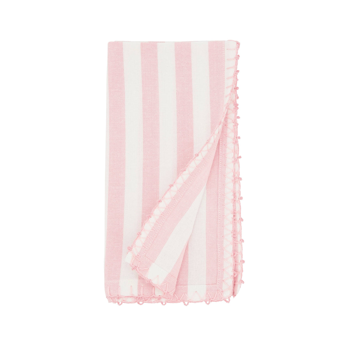 Lively Pompom Border Striped Napkin