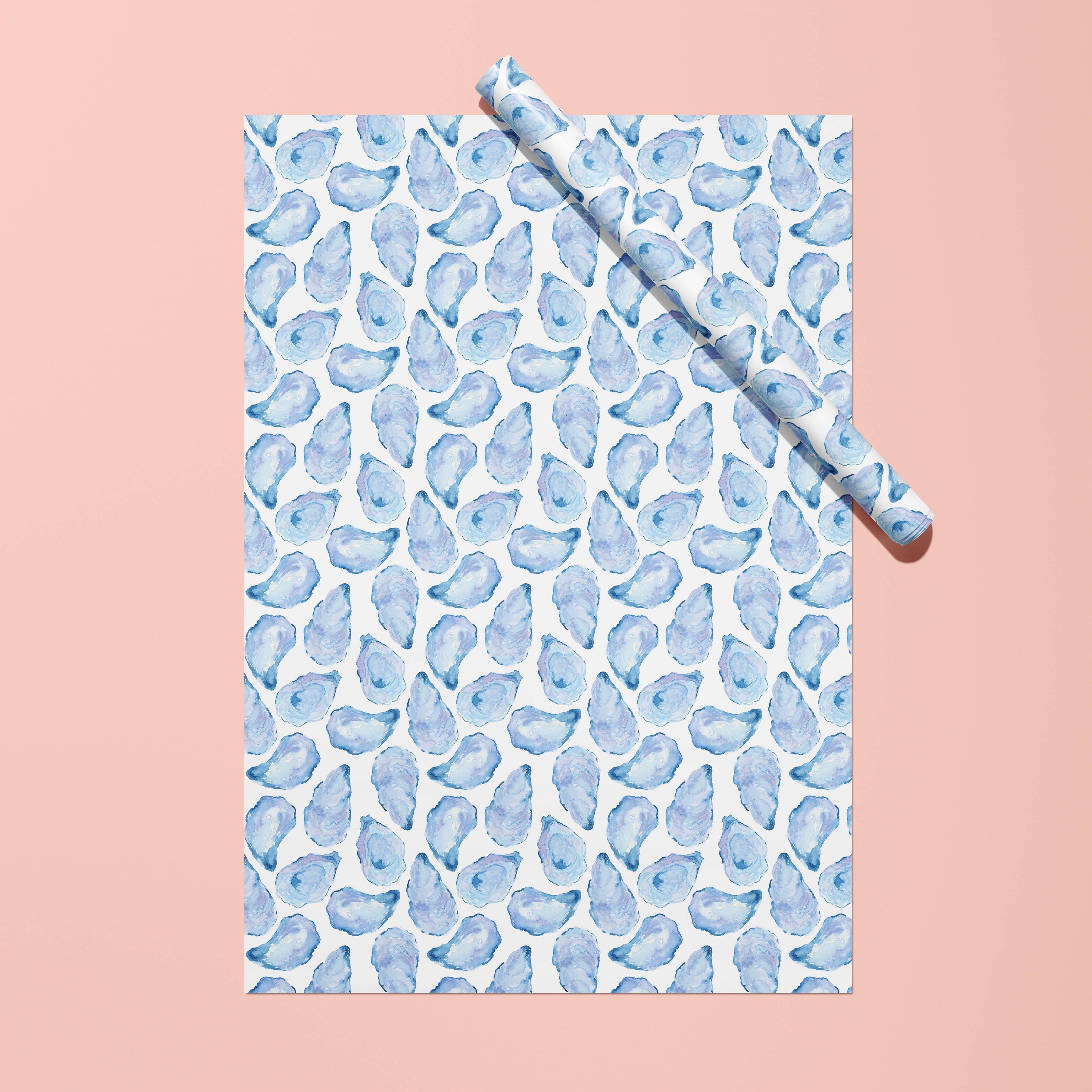 Watercolor Mussel Shell Gift Wrap | Oyster Shell Gift Wrap - Salt & Creek