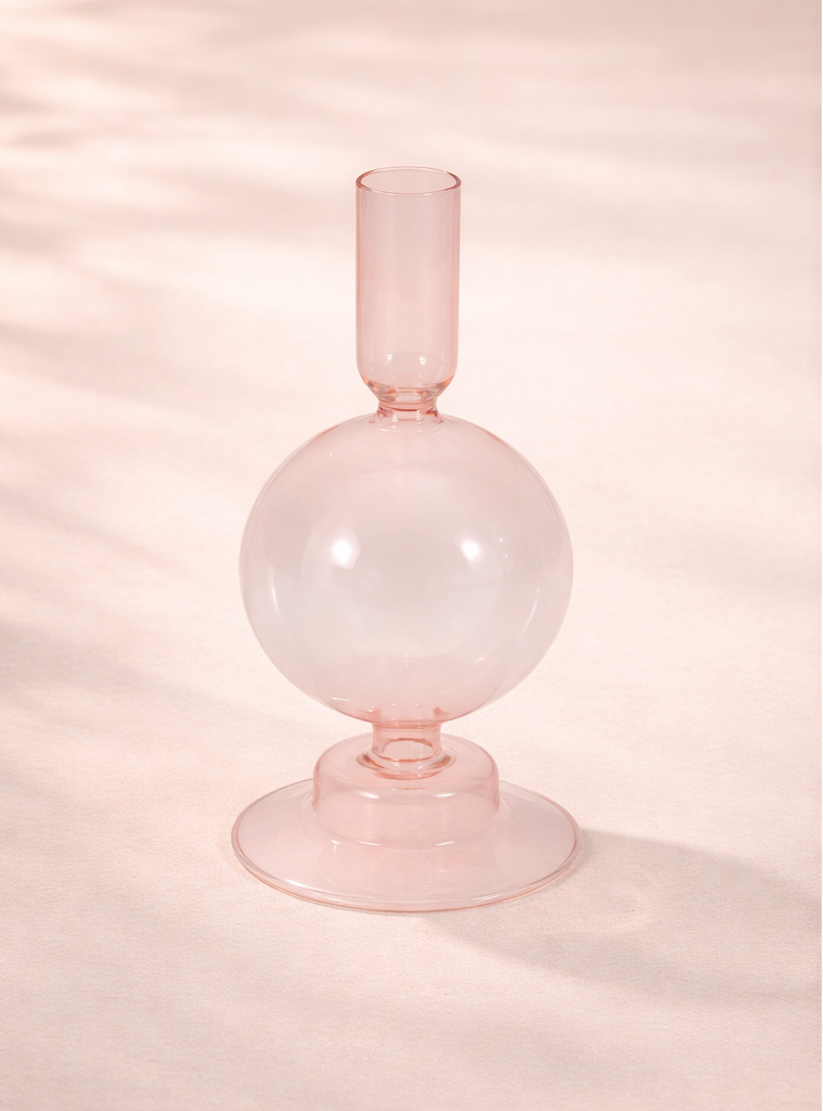 Glass Taper Candle Holder - Blush - Salt & Creek