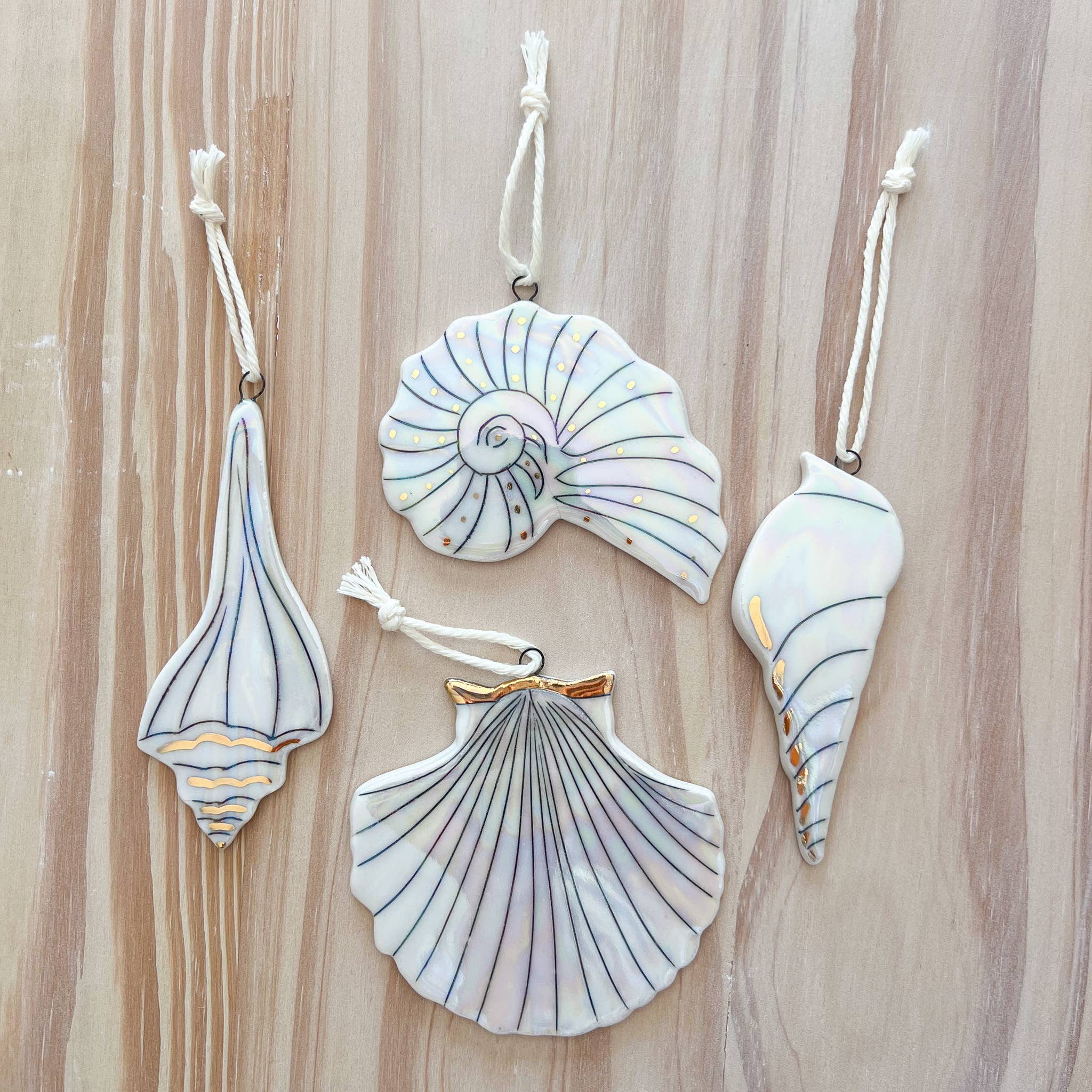 Bone China Seashell Ornament