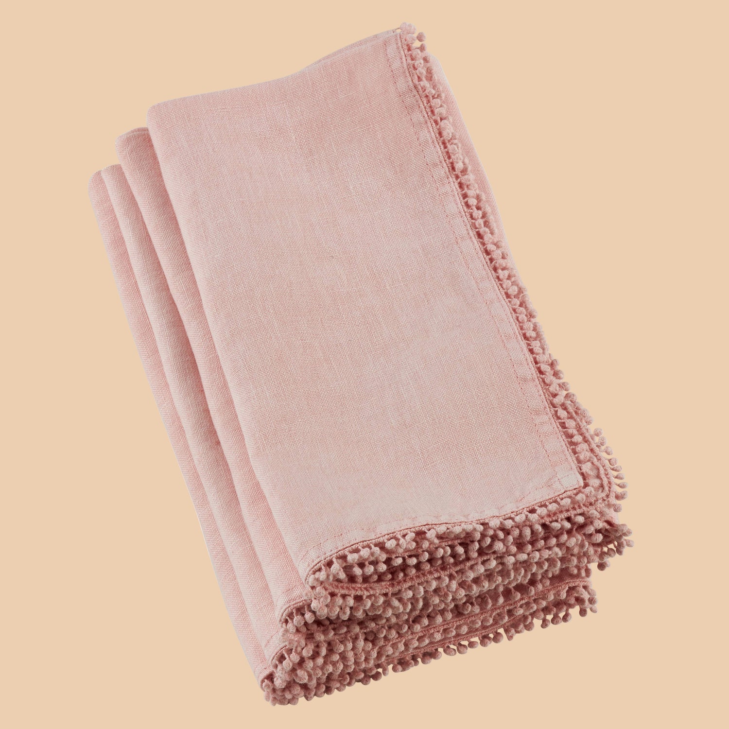 Pompom Border Linen Napkin