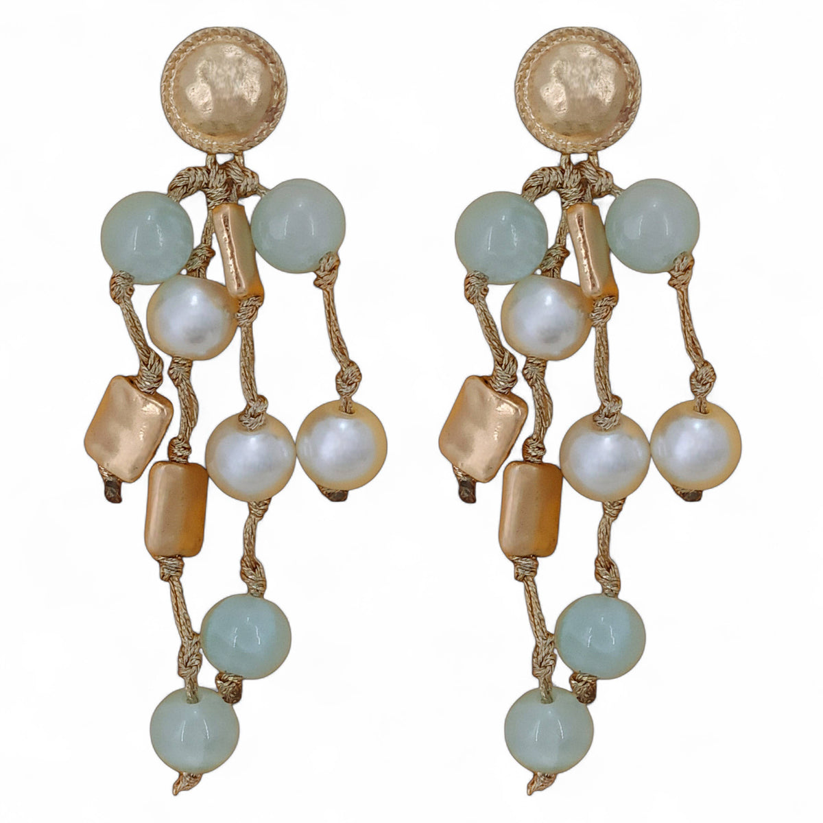 Blue & Pearl Earrings