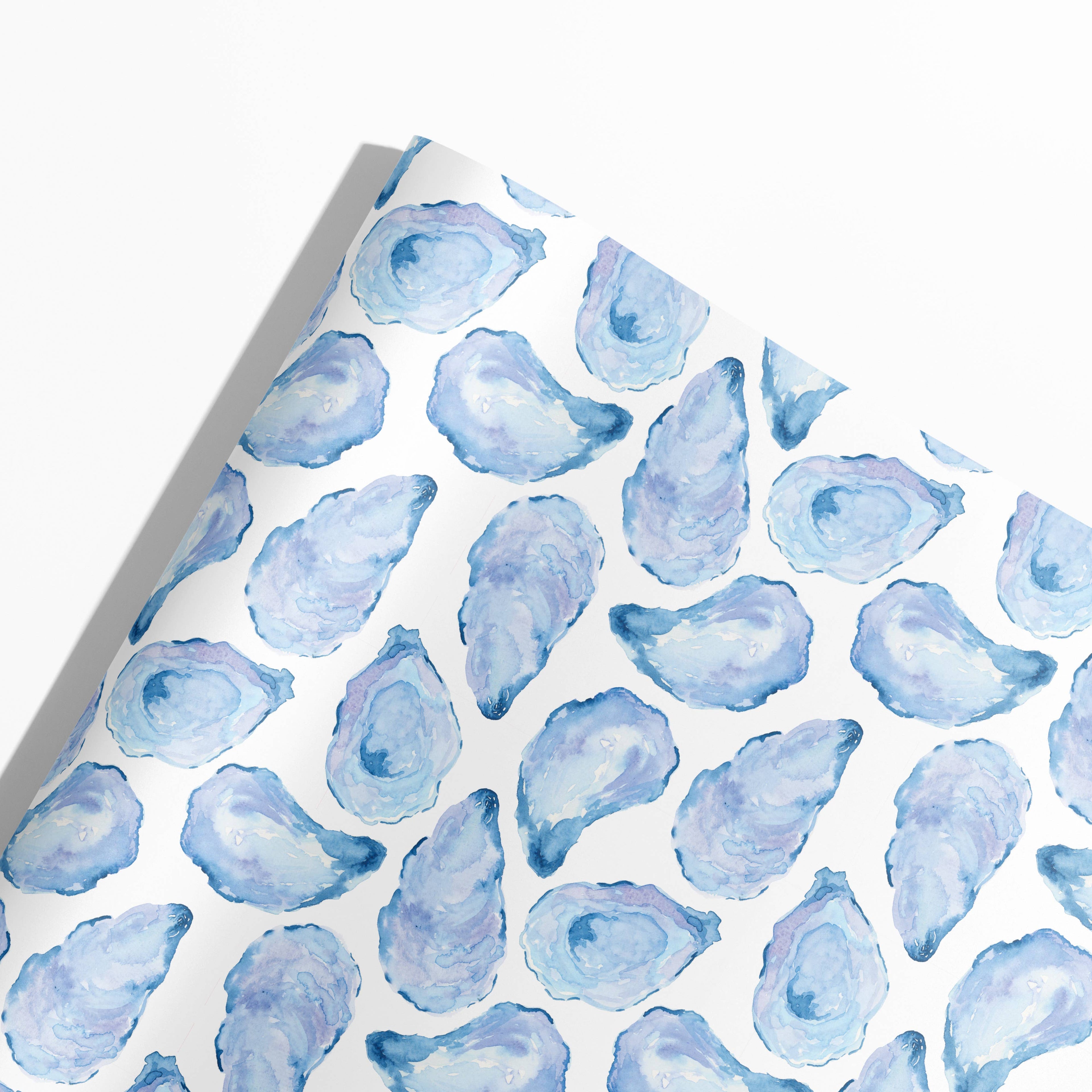 Watercolor Mussel Shell Gift Wrap | Oyster Shell Gift Wrap