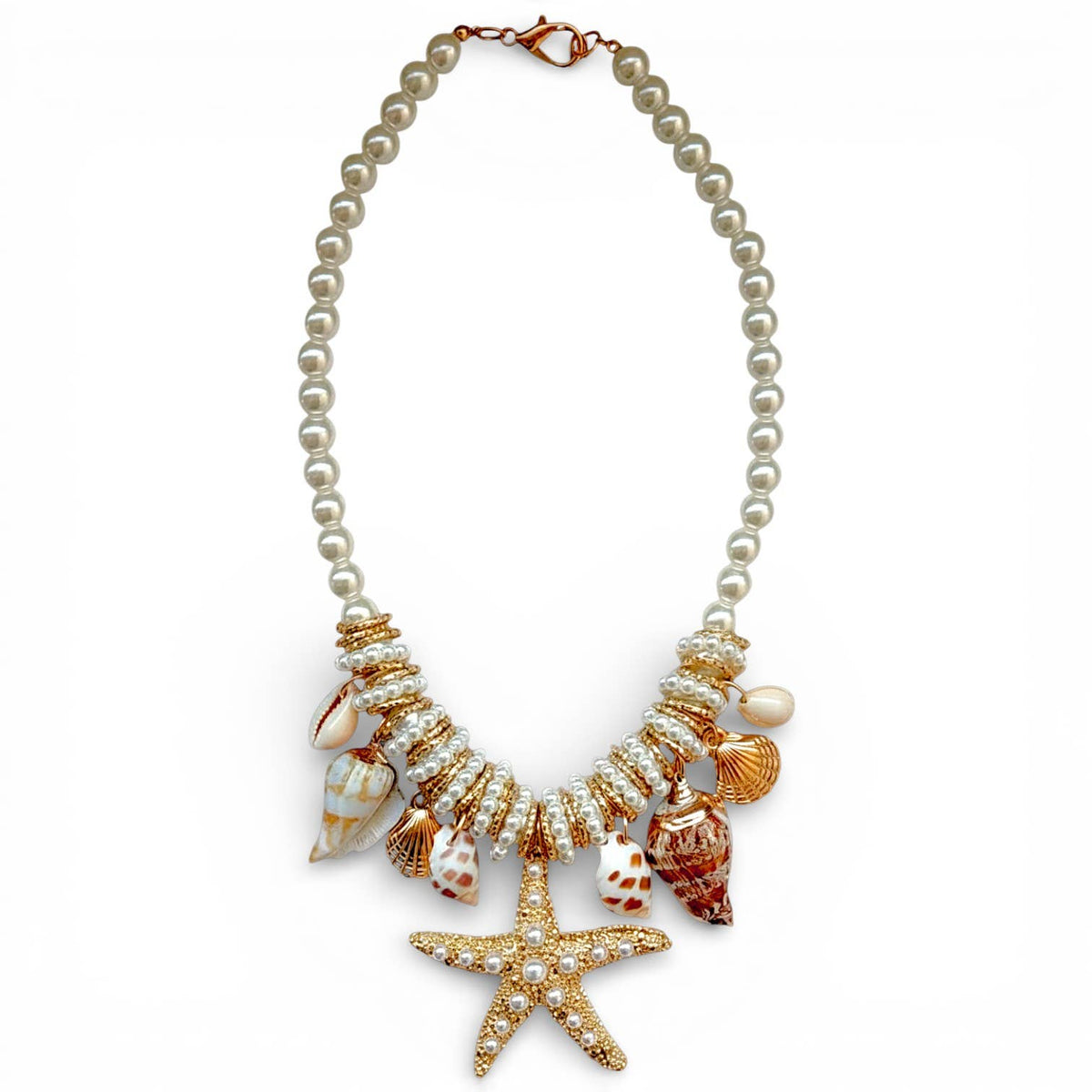 Starfish & Shell Pearl Necklace