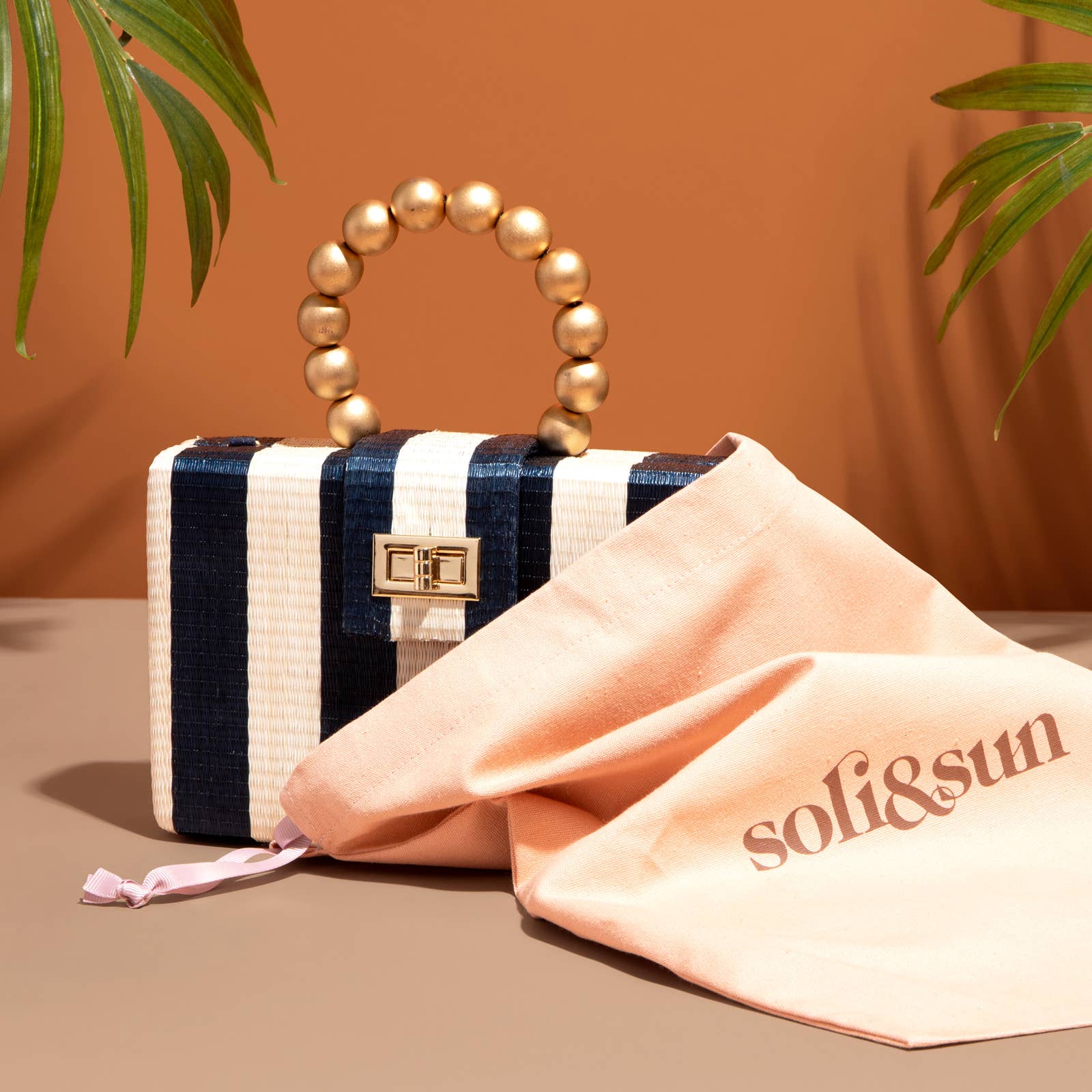 Louisa Clutch in Navy Stripe