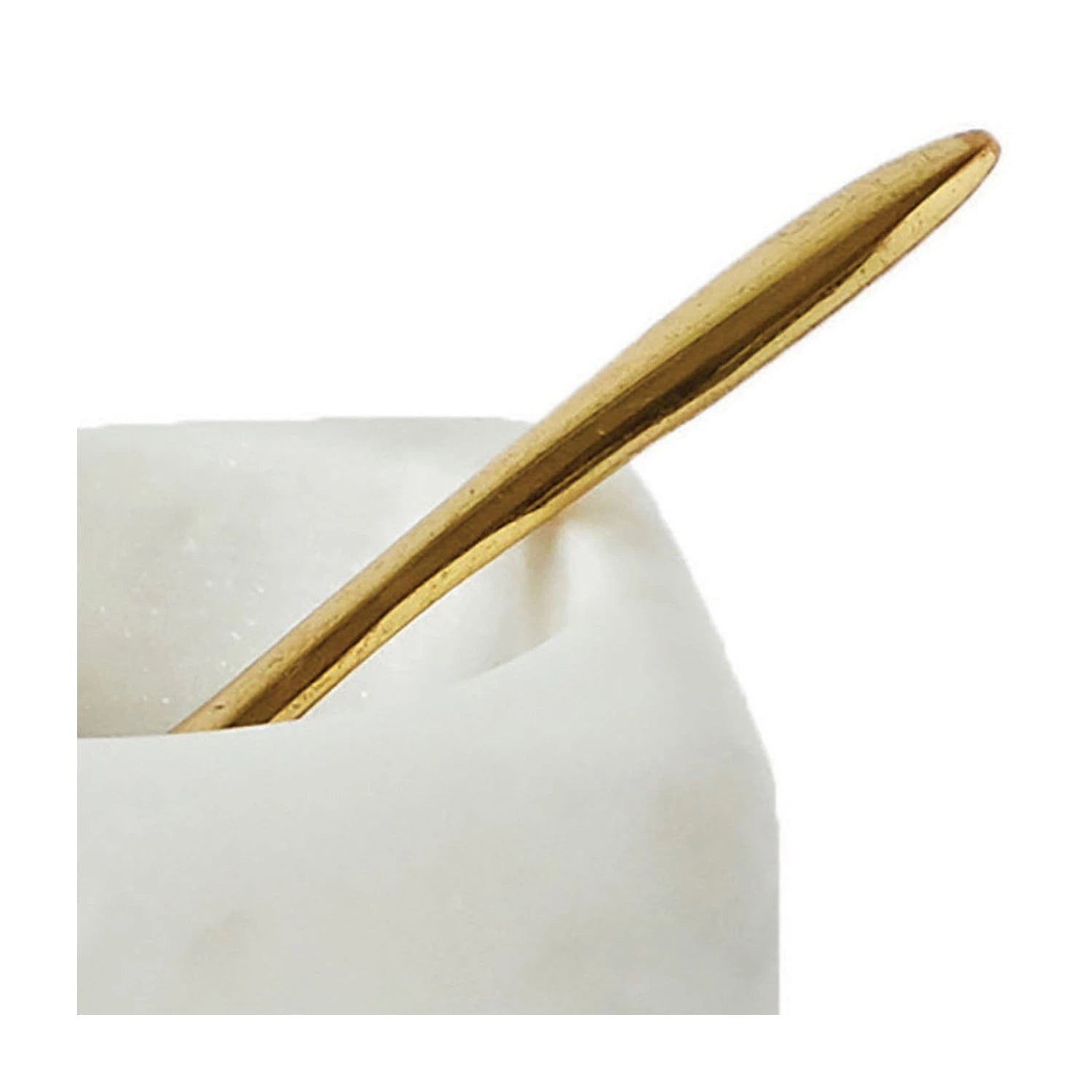 Solid Marble Bowl with Brass Spoon