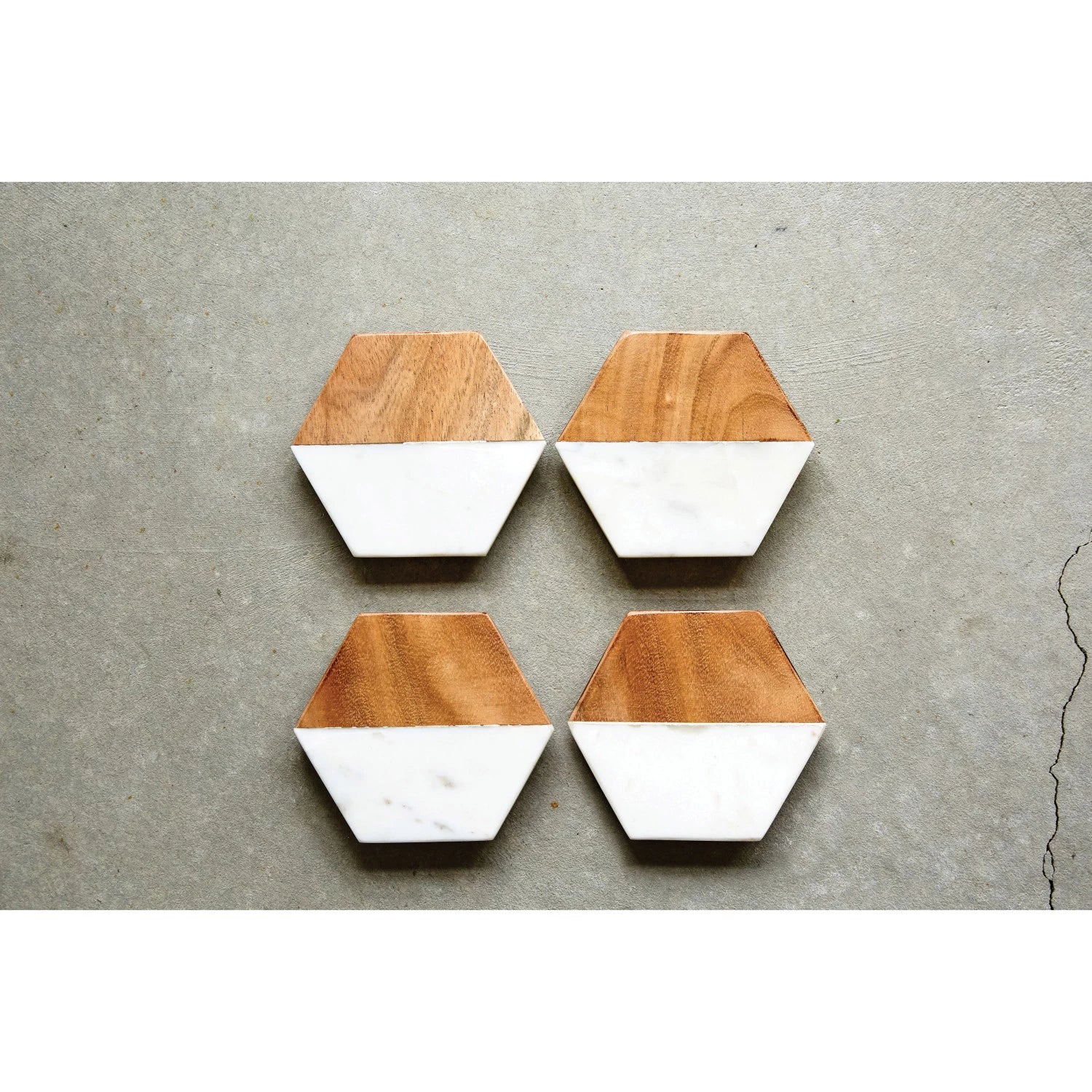 Wood Hexagon Coasters (Set of 4)