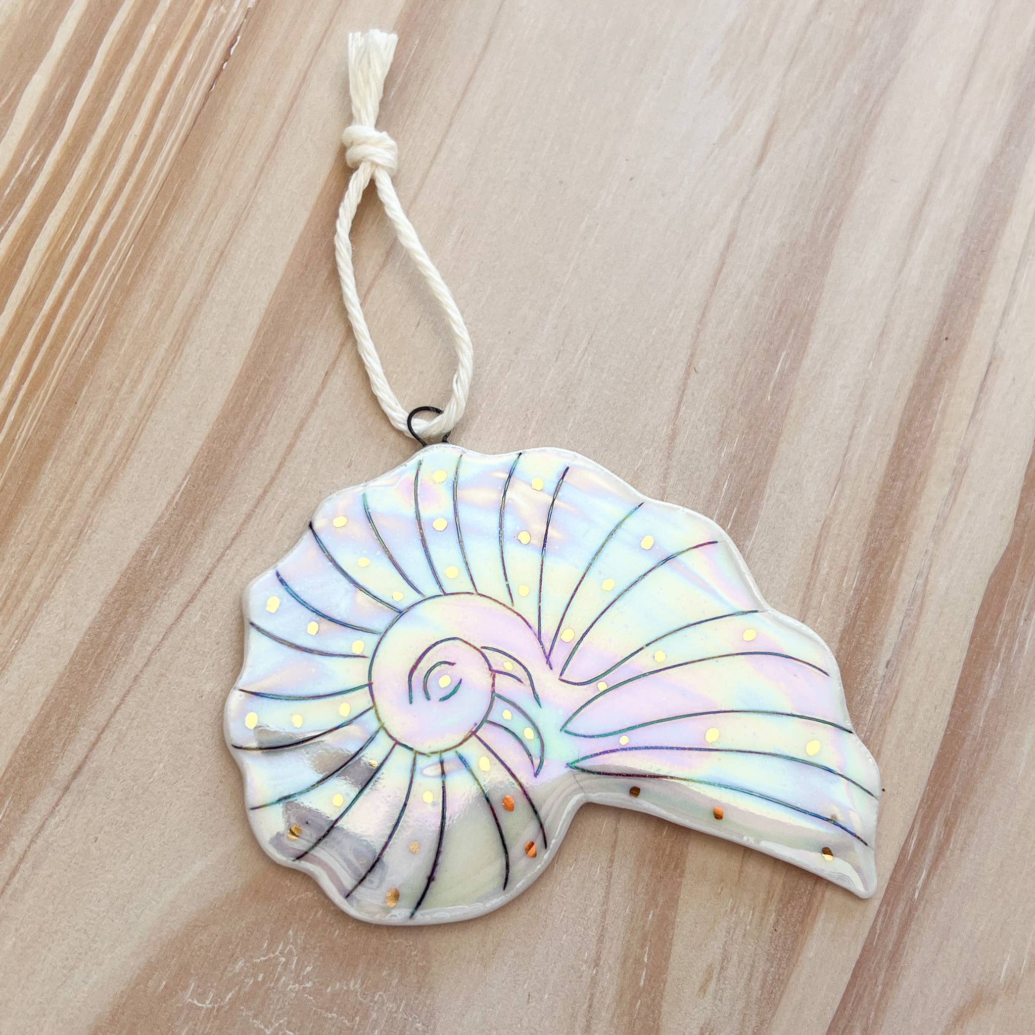 Bone China Seashell Ornament
