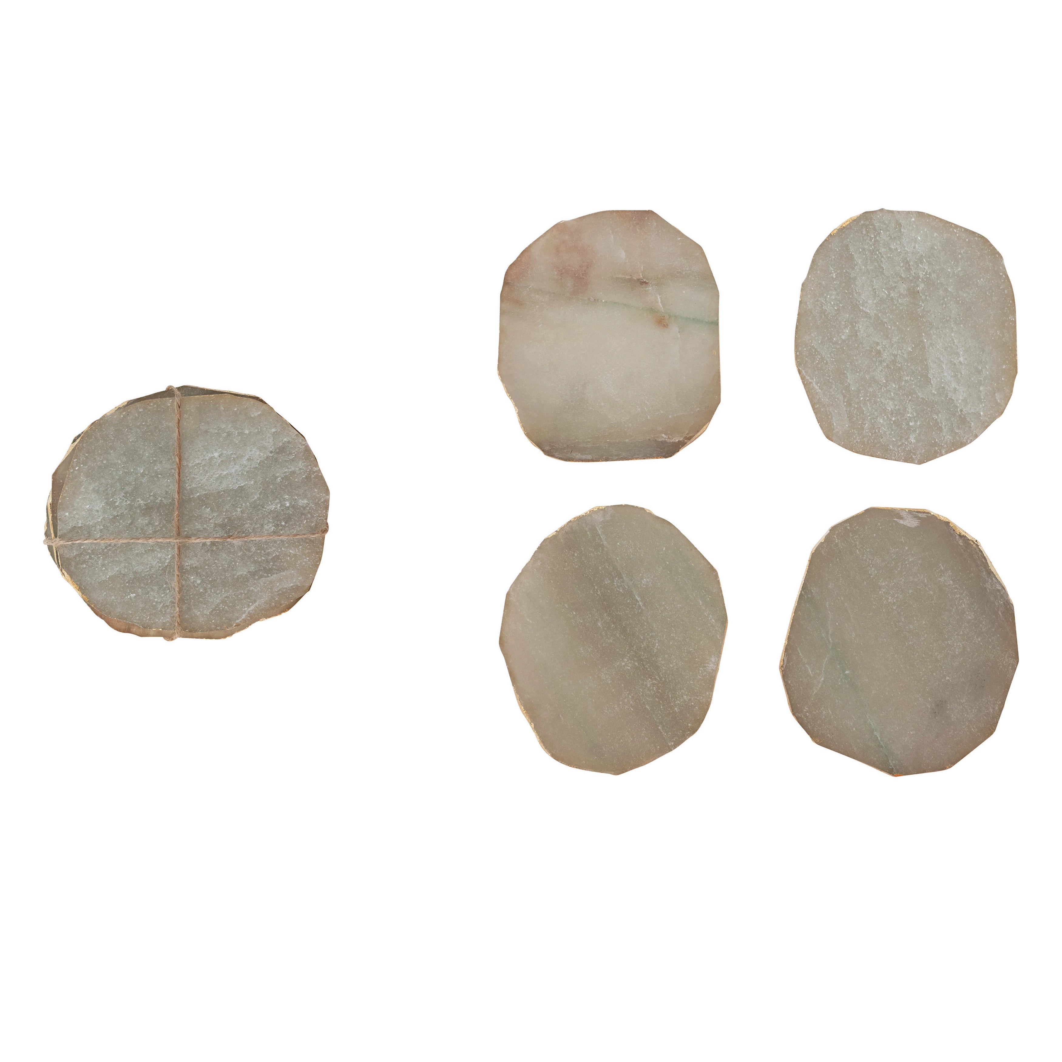 Quartz Coasters with Gold Edge (Set of 4)