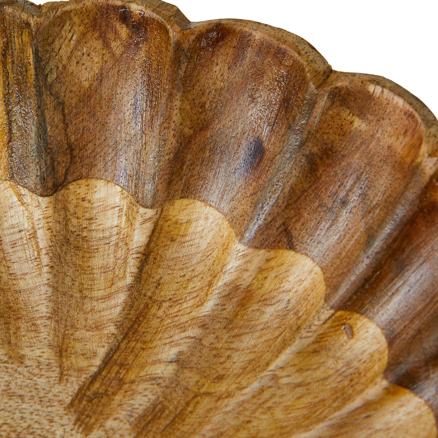 Scalloped Mango Wood Bowl