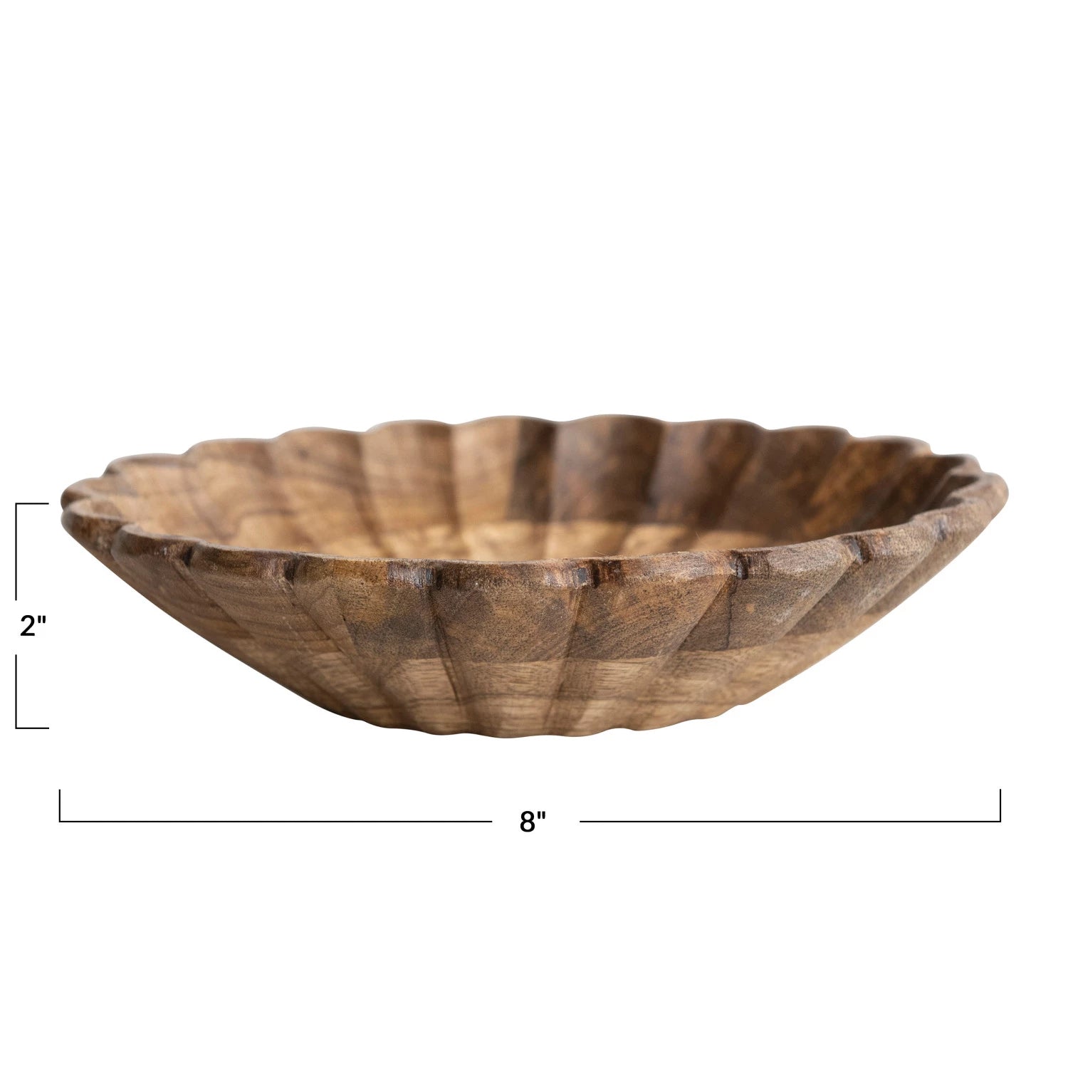 Scalloped Mango Wood Bowl