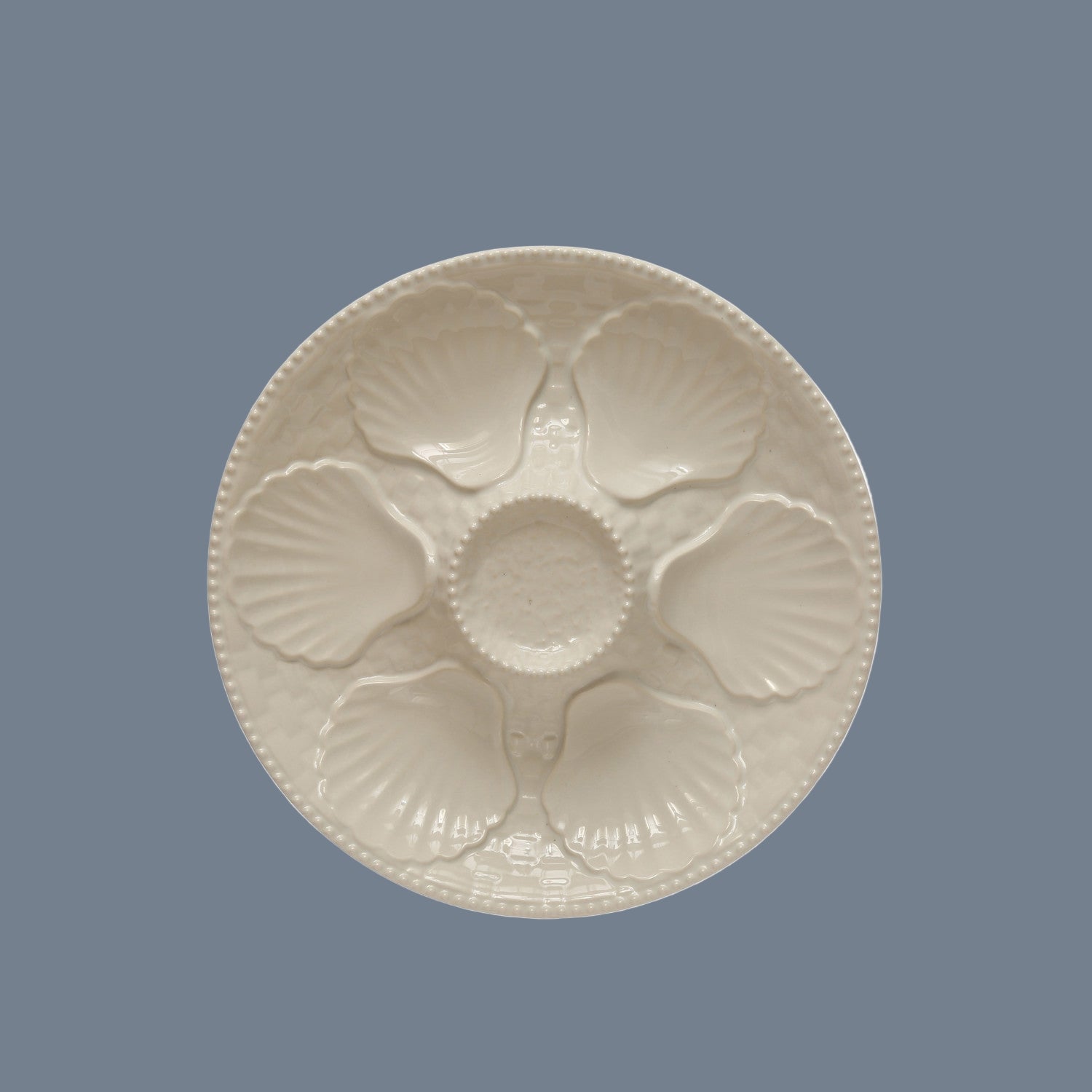 Stoneware Oyster Plate, Matte White