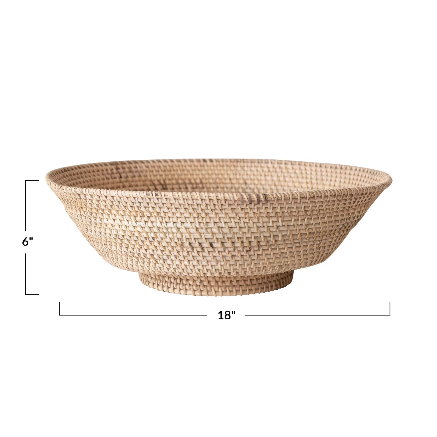 Woven Rattan Footed Bowl