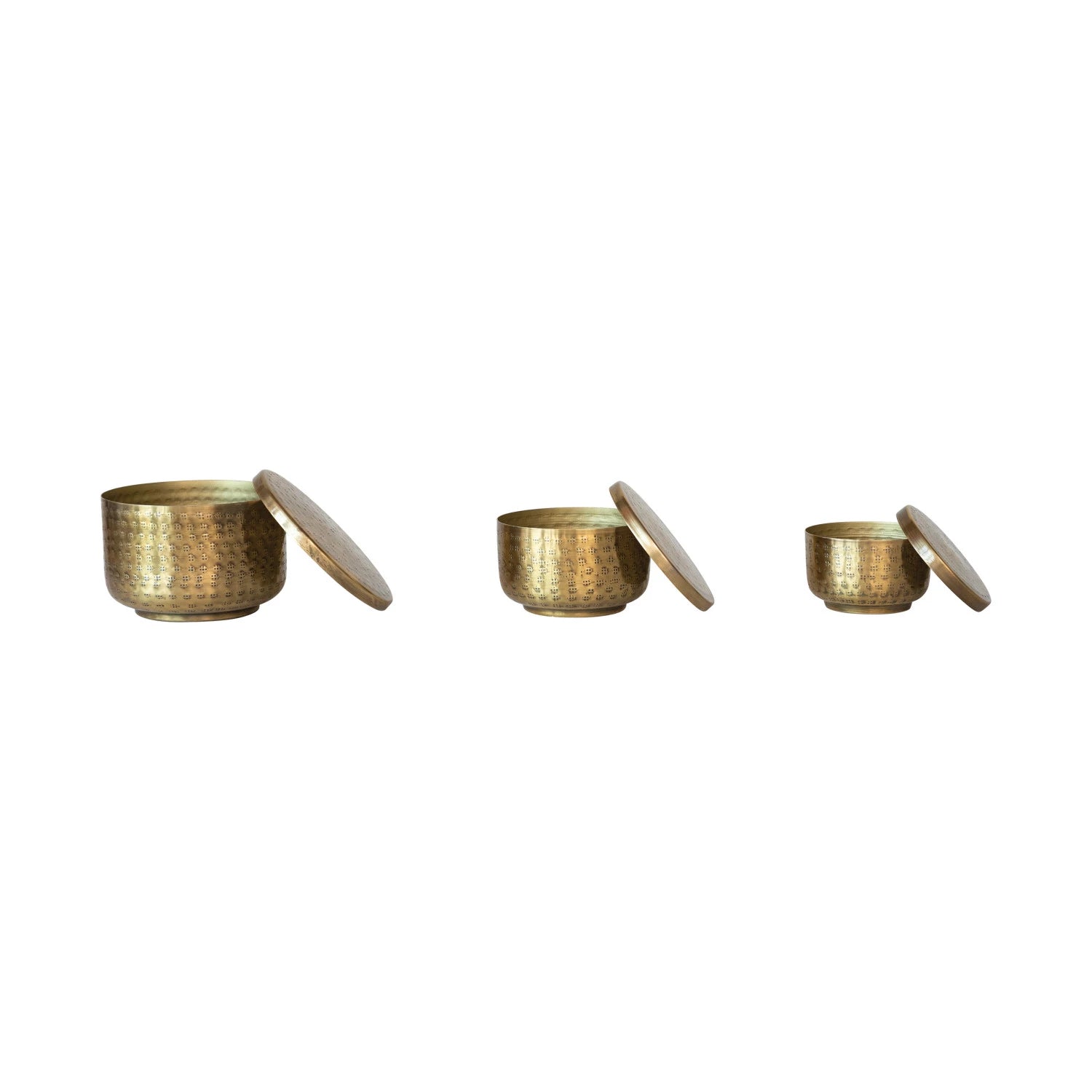 Hammered Aluminum Containers w/ Lids - Salt & Creek
