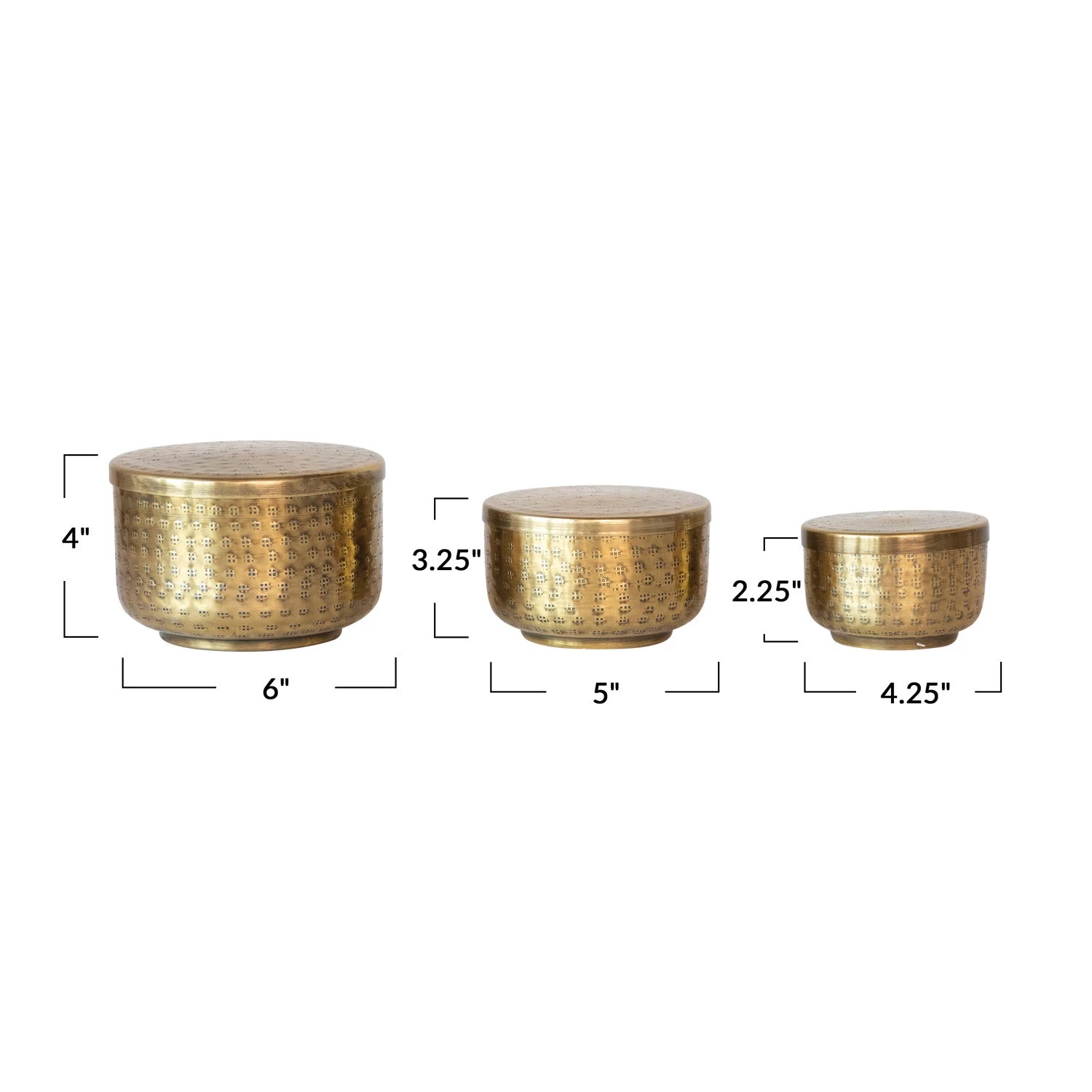 Hammered Aluminum Containers w/ Lids - Salt & Creek