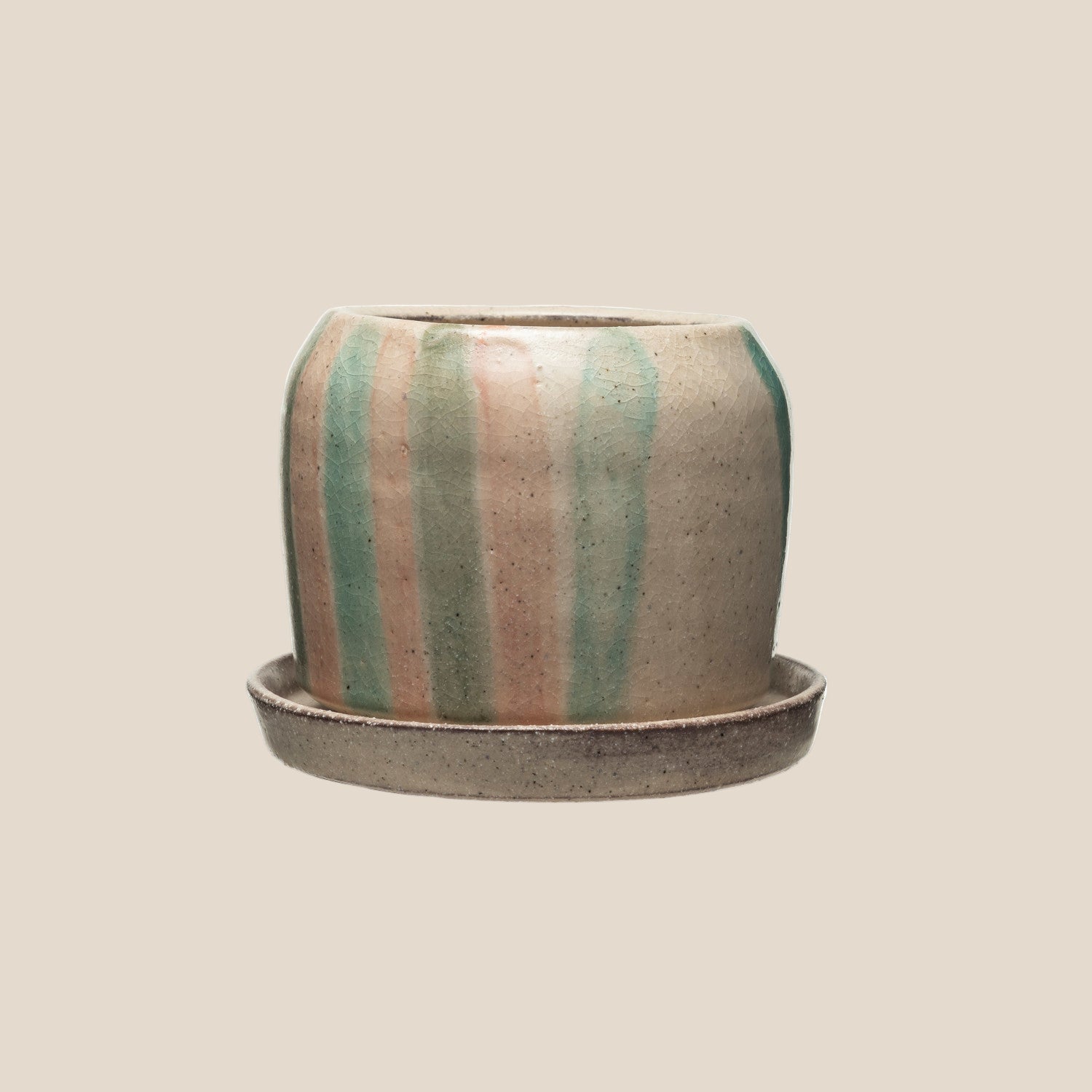 Terra-cotta Planter w/ Saucer, Set of 2 (Holds 6" Pot) (Each One Will Vary)