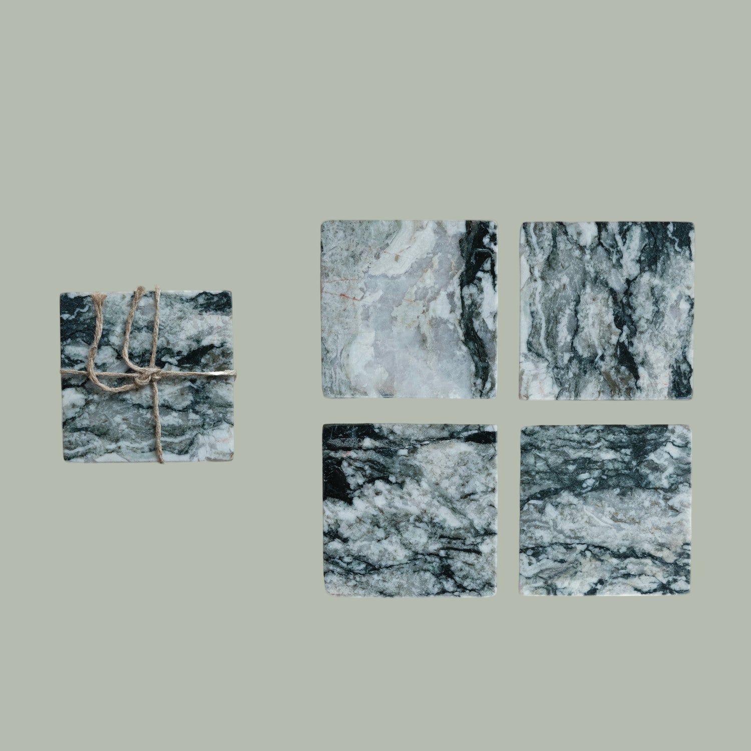 Marble Coasters, Set of 4 (Each One Will Vary)