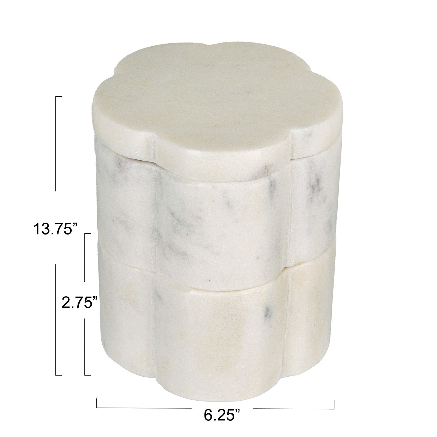 Marble Scalloped Stackable Pot