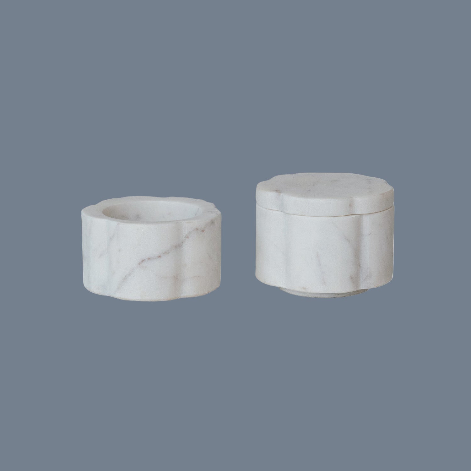 Marble Scalloped Stackable Pot