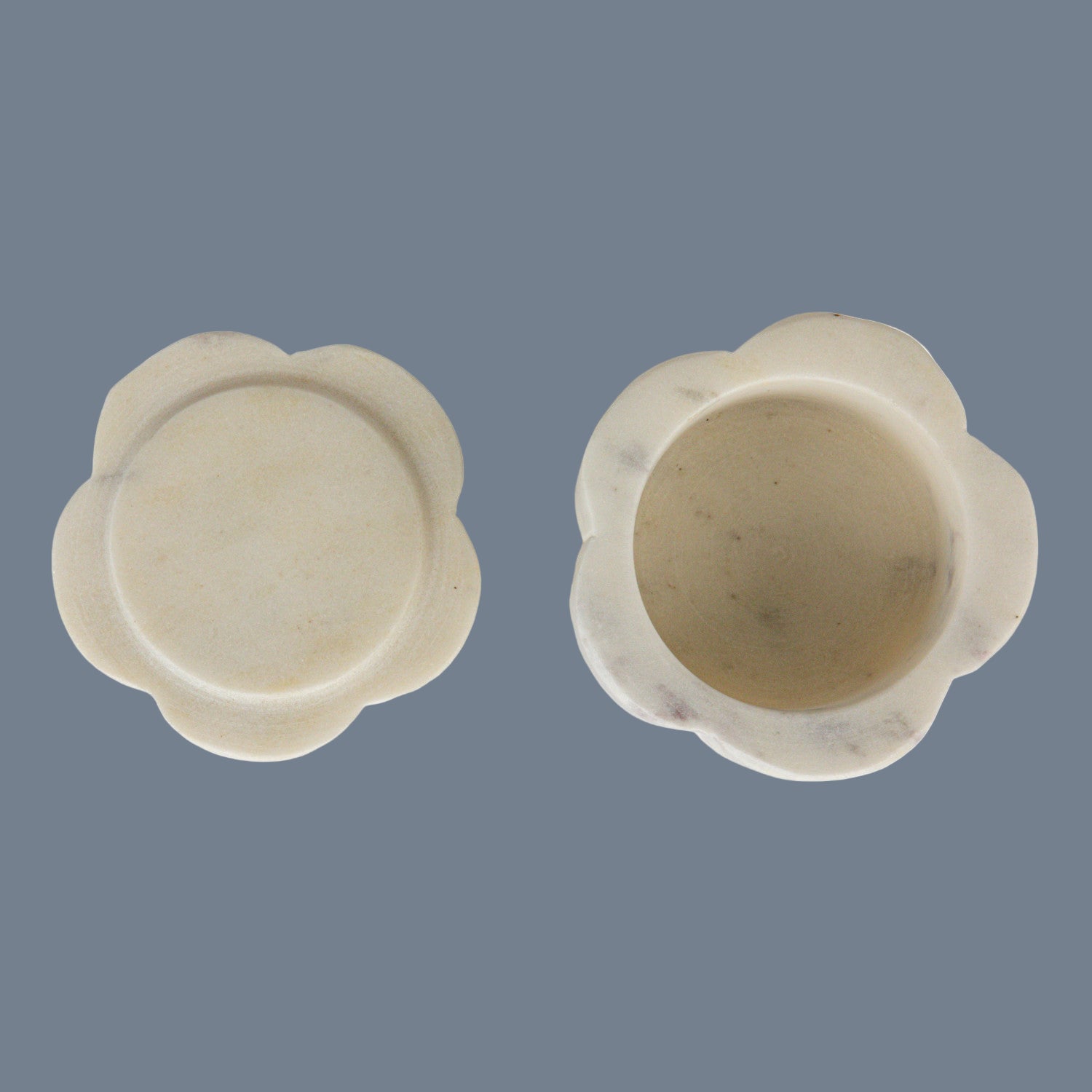 Marble Scalloped Stackable Pot