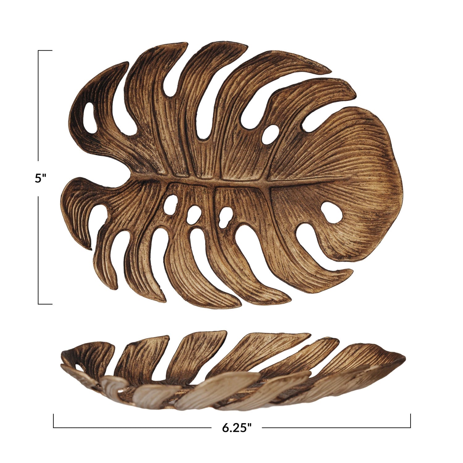 Antique Gold Monstera Leaf