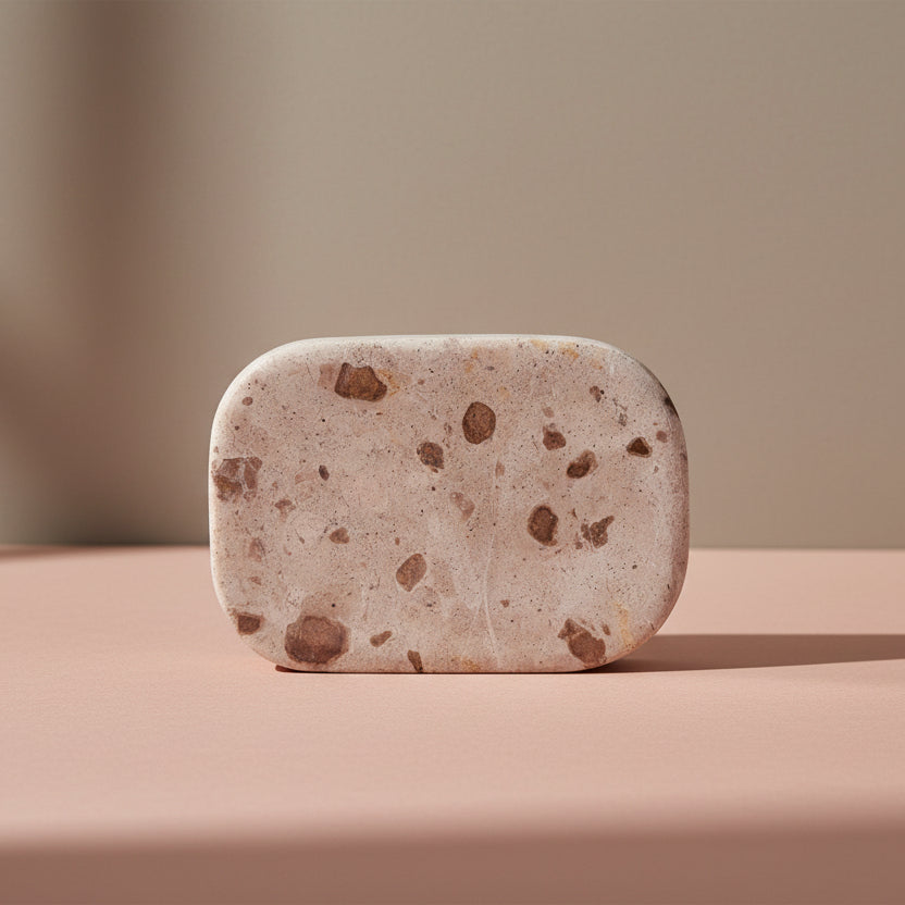 Marble Soap Dish, Buff Color (Each One Will Vary)