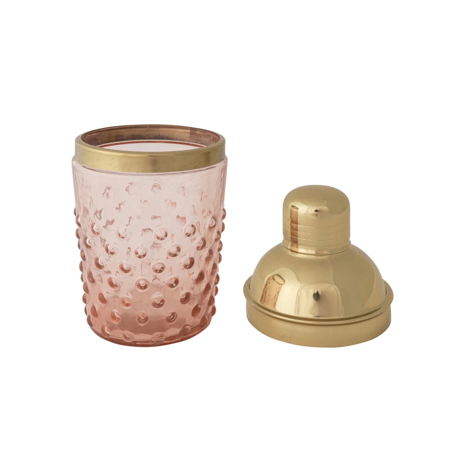 Mini Hand-Blown Glass Hobnail Cocktail Shaker