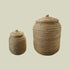 Hand-Woven Straw Baskets with Lids, Natural, Set of 2