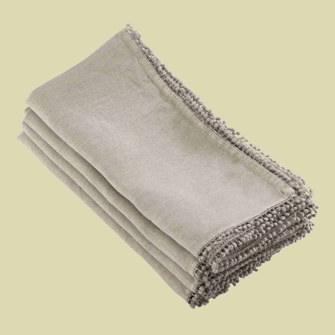 Pompom Border Linen Napkin