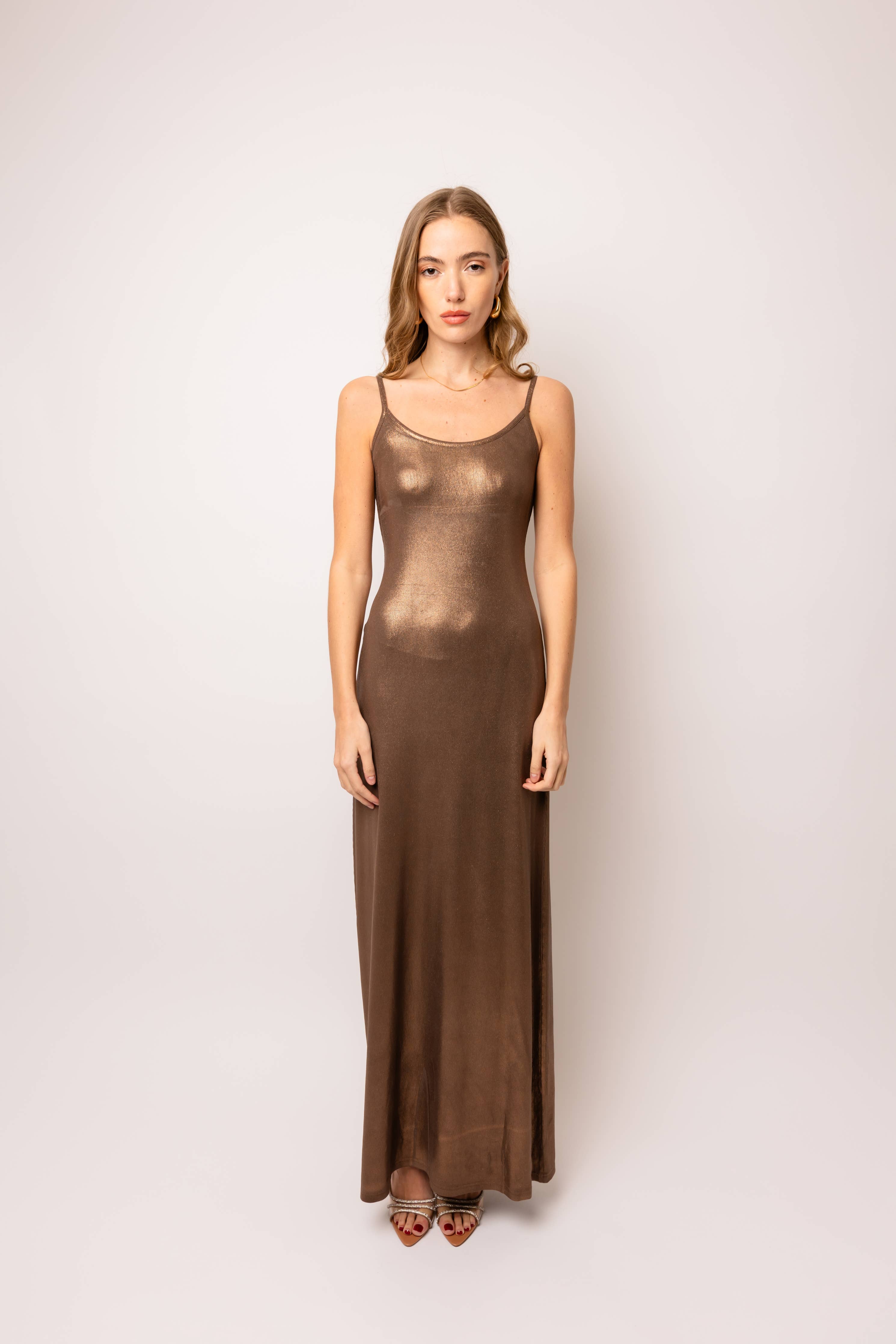 Kimber Bronze Metallic Dress