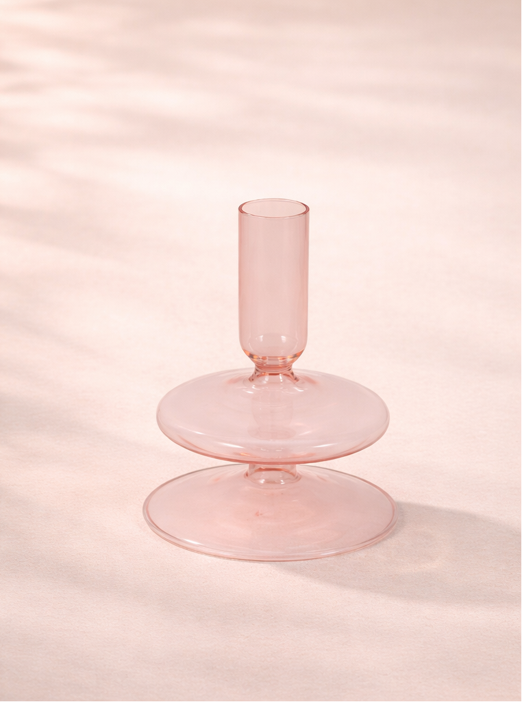 Glass Taper Candle Holder - Blush - Salt & Creek