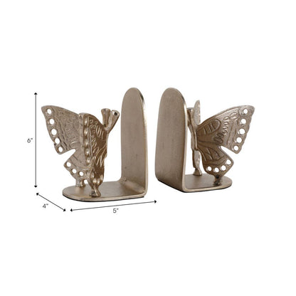 Golden Butterfly Bookends