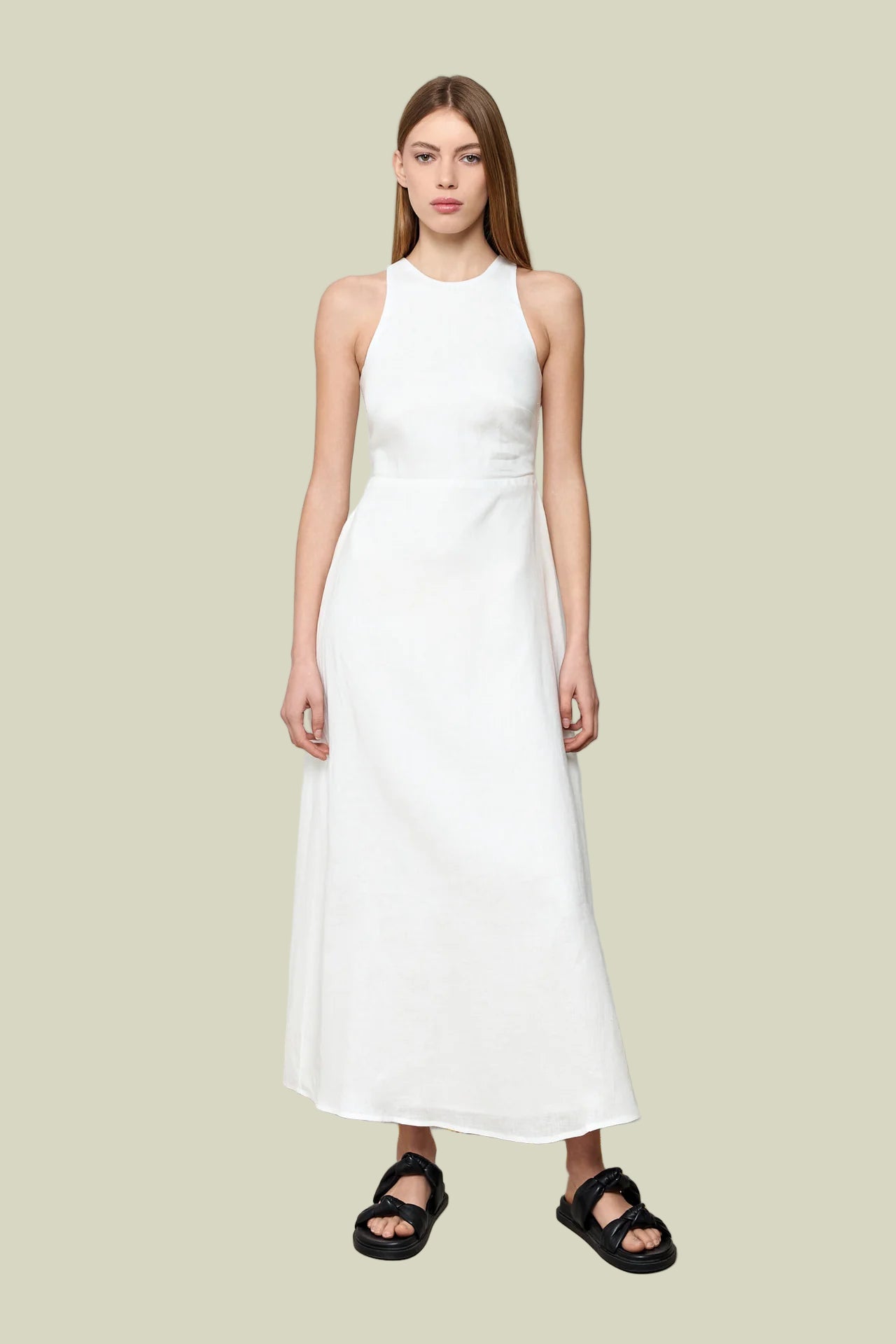 White Penelope Linen Dress