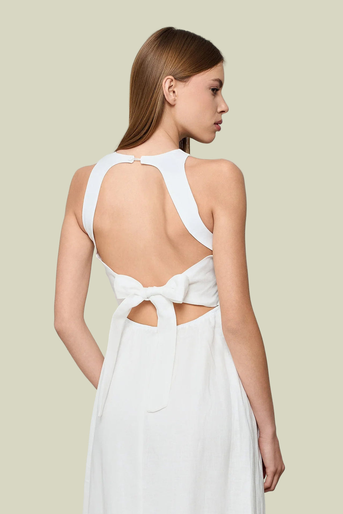 White Penelope Linen Dress