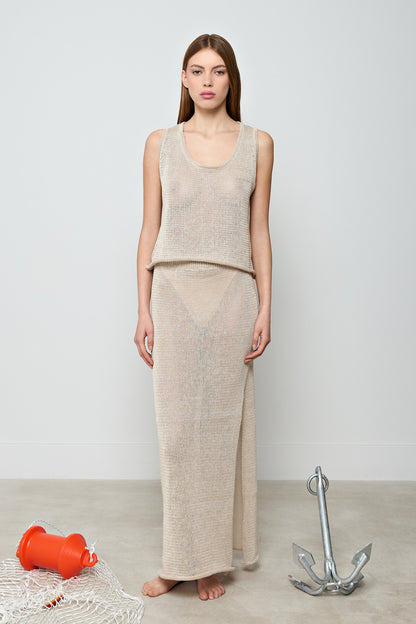 Aphrodite Knit Linen Skirt