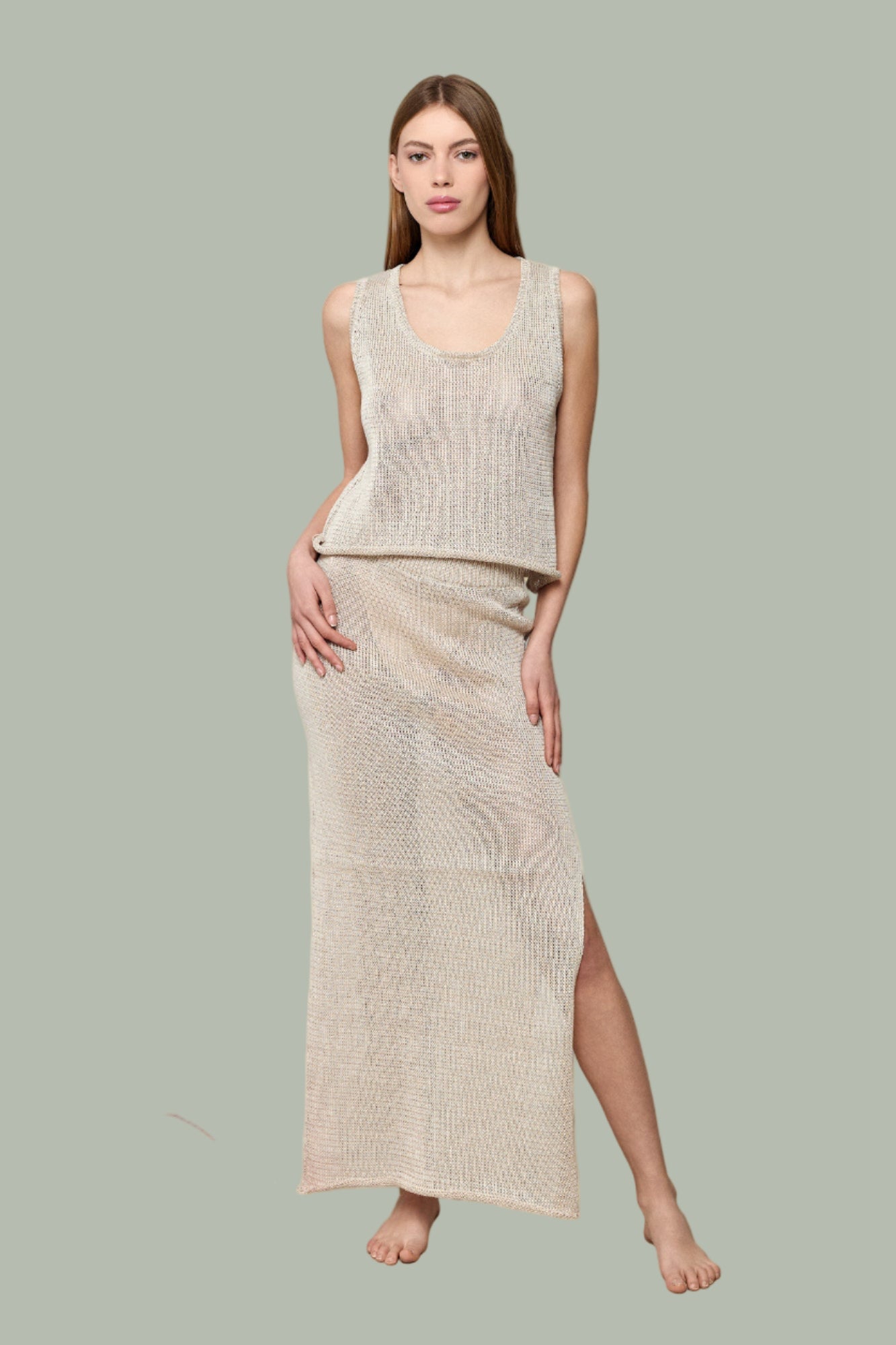 Aphrodite Knit Linen Skirt