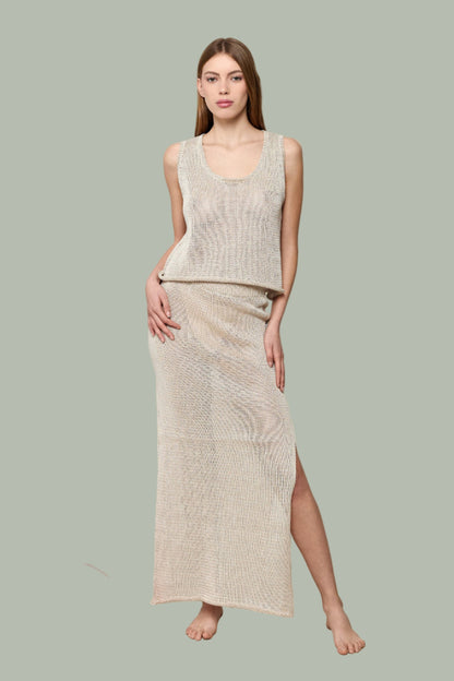 Aphrodite Knit Linen Skirt
