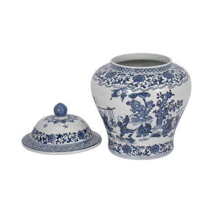Blue Blossoms Temple Jar
