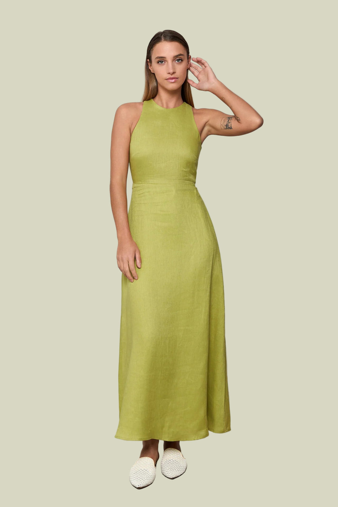 Olive Penelope Linen Dress