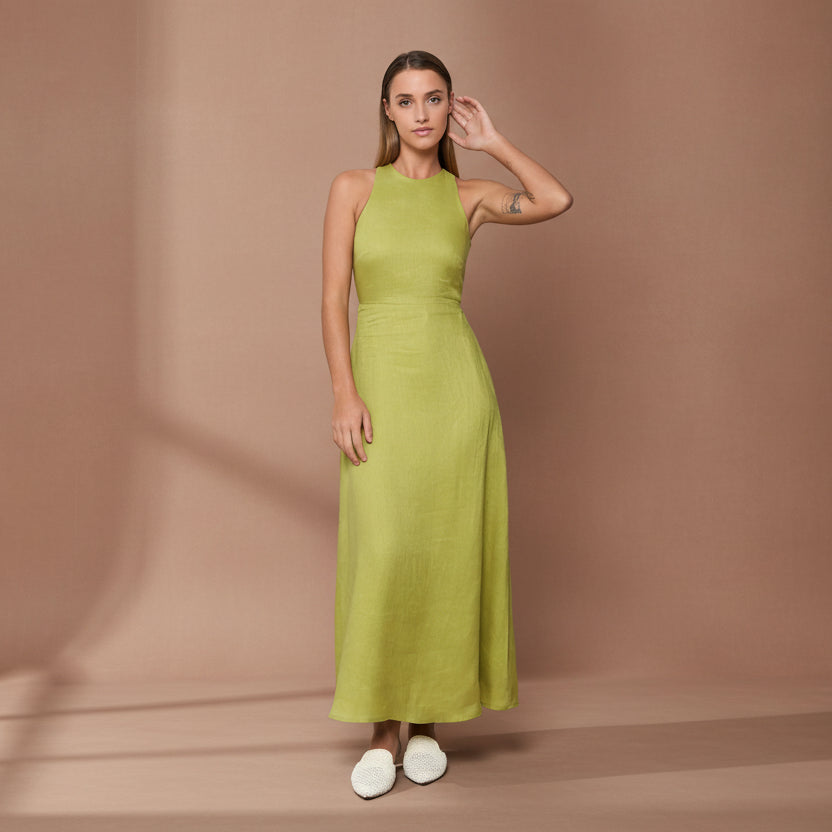 Olive Penelope Linen Dress