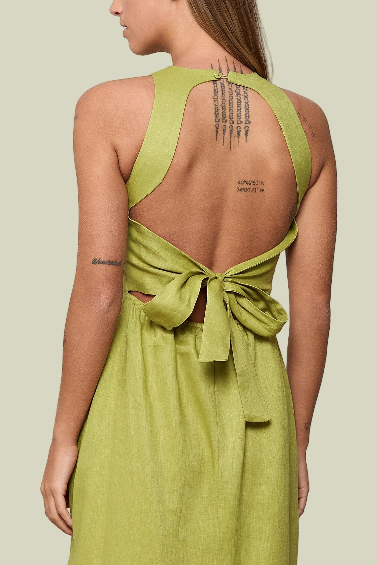 Olive Penelope Linen Dress