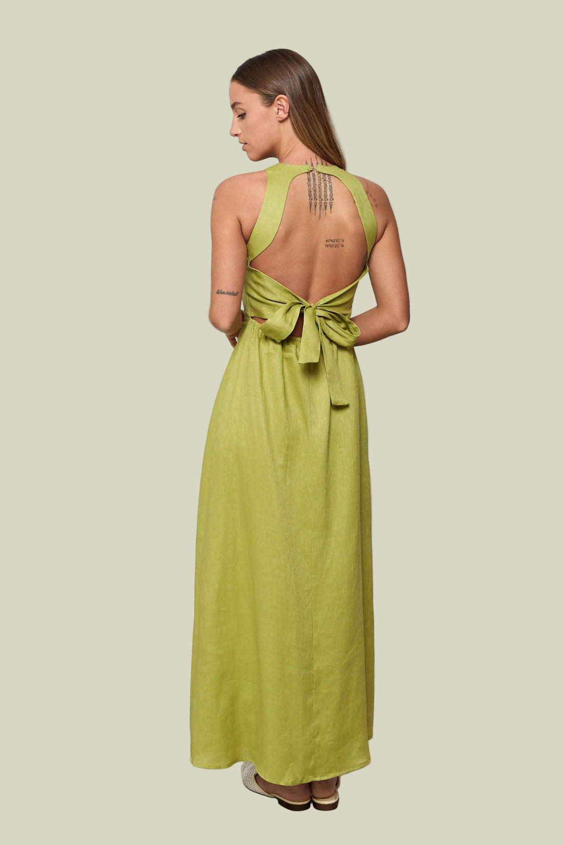 Olive Penelope Linen Dress