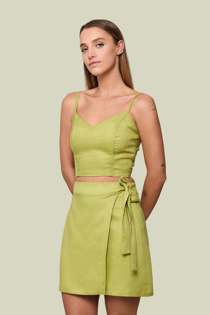 Olive Danae Linen Wrap Skirt