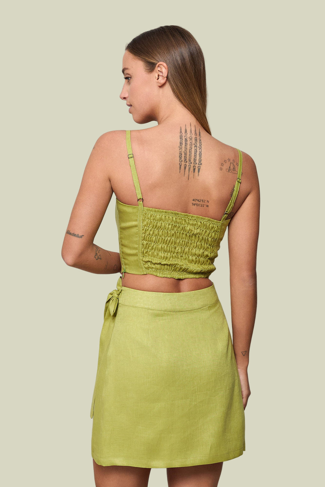 Olive Danae Linen Wrap Skirt