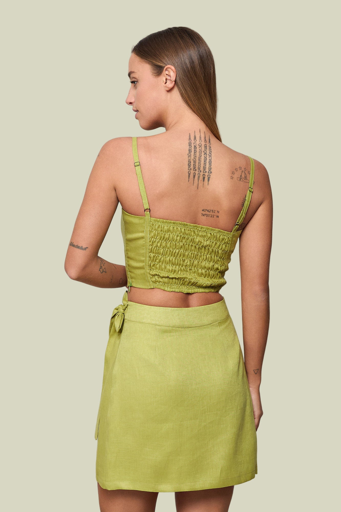Olive Danae Linen Wrap Skirt