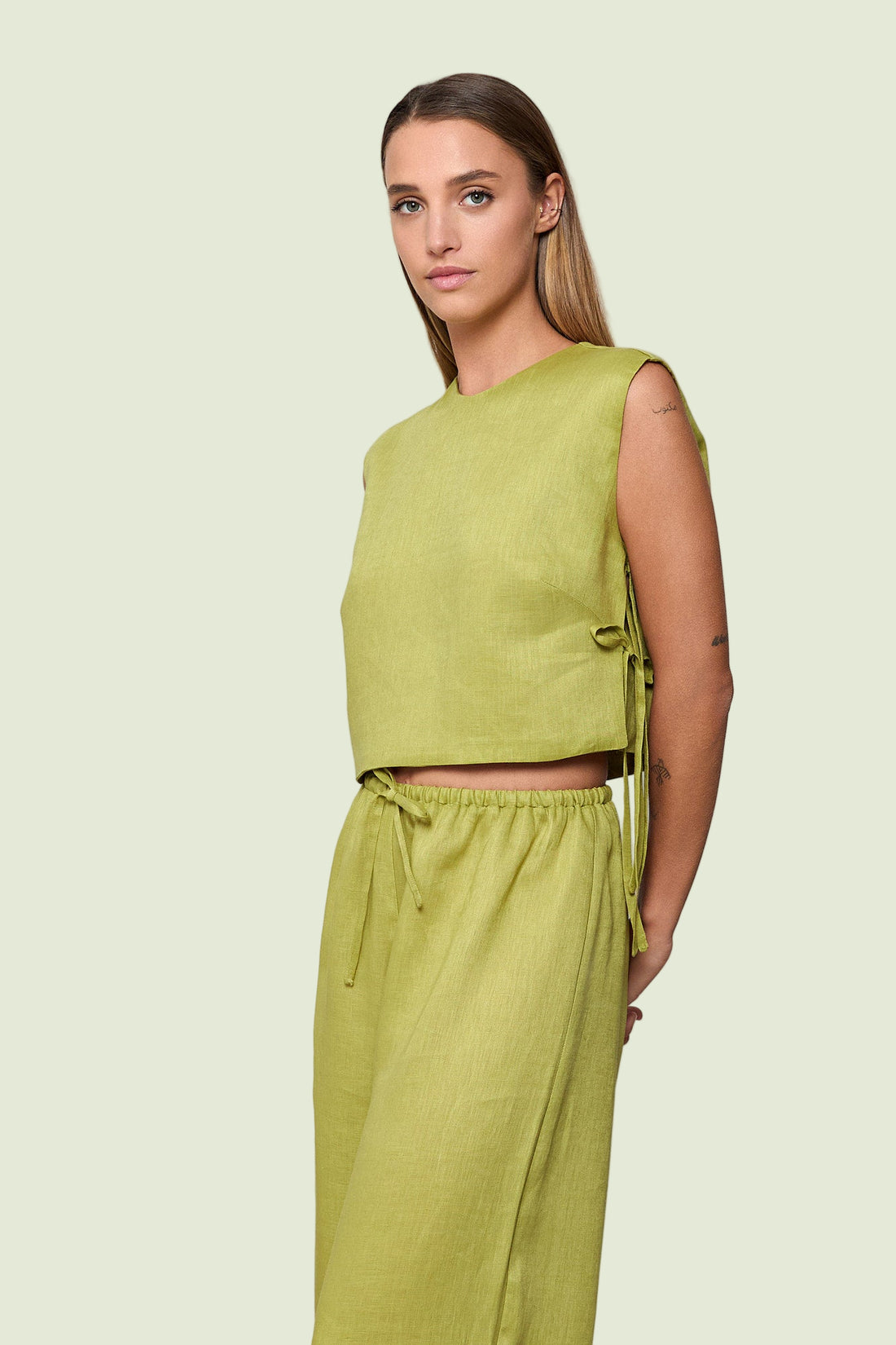 Olive Calypso Linen Pants