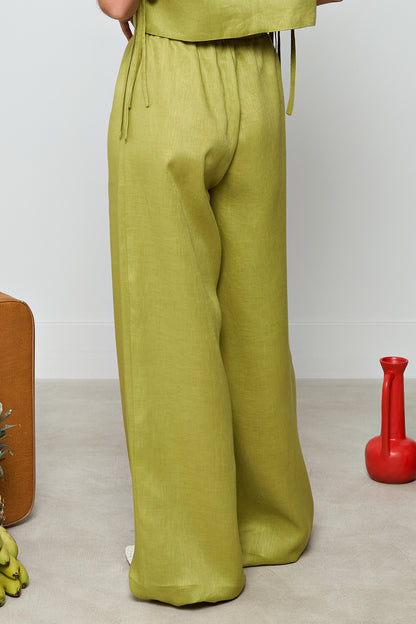 Olive Calypso Linen Pants